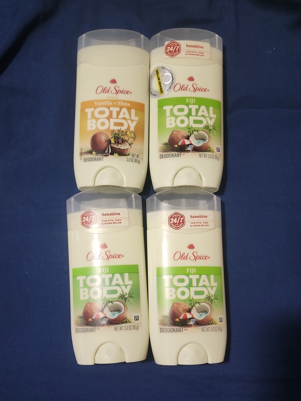 4 bulk Total Body Deodorant - Fiji Scent - Green